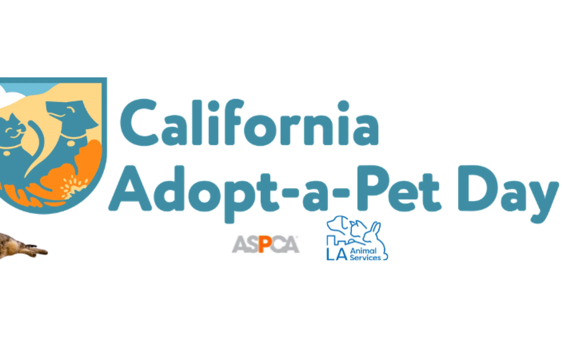 CA Adopt a Pet Day Copy with Husky &amp; Cat and Logos from LA Animal Services and ASPCA